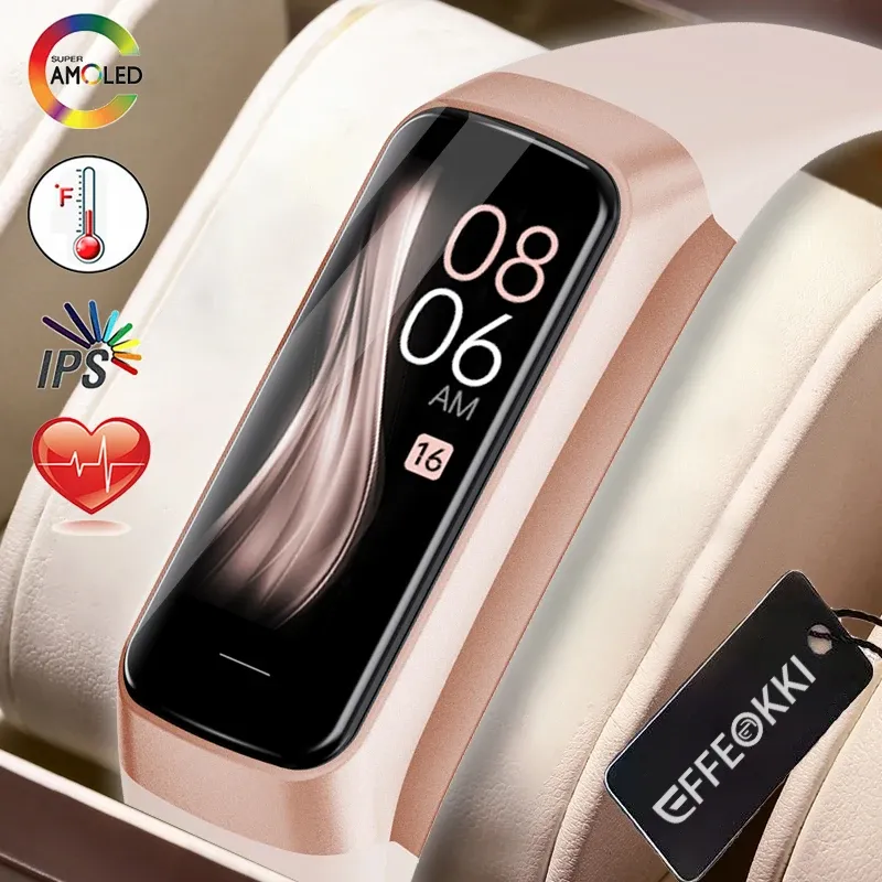 Opaski na rękę Nowy AMOLED Smart Watch Smartwatch Zespół Smartwatch Women BEARTCH WARTCH WODY WODNEGO CONTEAL BRANDER BRANDETS SPORT SPORT Fitness Tracker