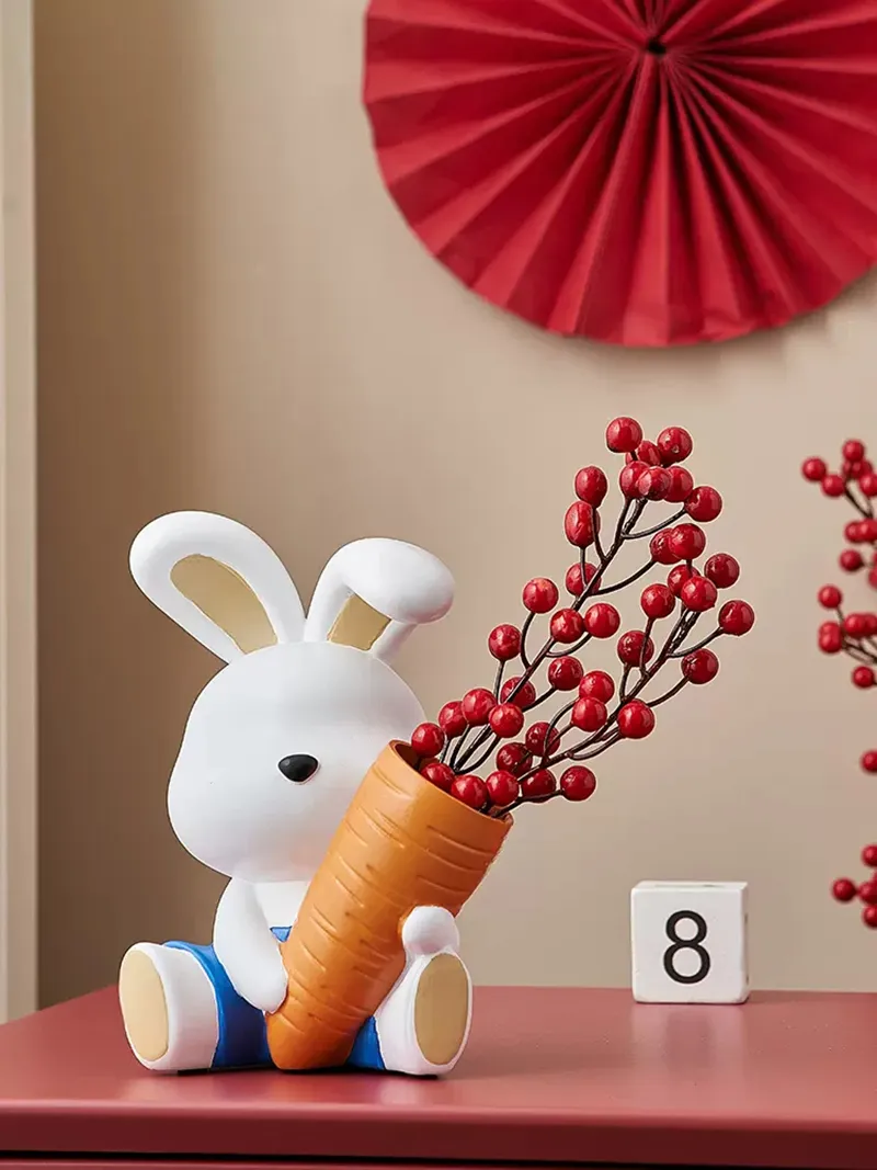 Милый кролик сушеный цветочный ваза украшения, расположение цветов гостиной, современное творческое домашнее обеденное столик