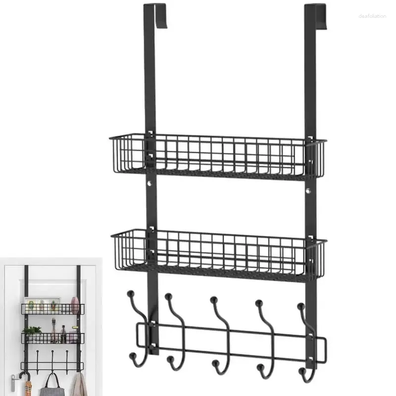 Kitchen Storage Organizer For Door Back Shelf With Punch Free Installation Household Racks Towel Hanger Living Room