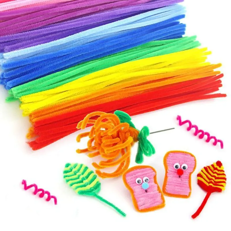 100 Packs Of Chenille Plush Strips DIY Supplies Children Twisted Plush Strips