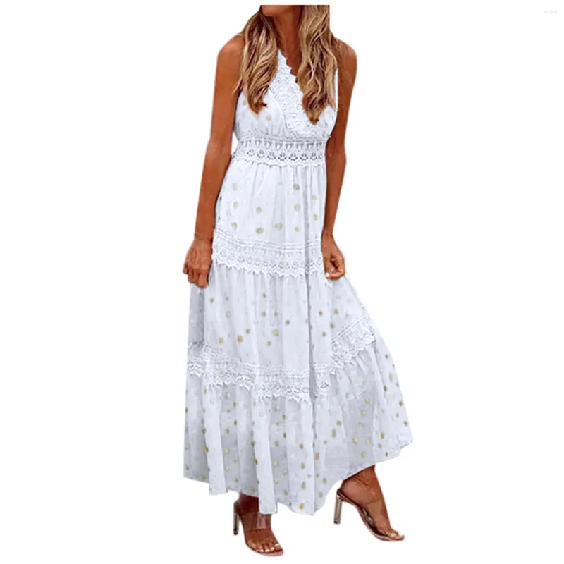 Casual Dresses Women's Lace Wedding Dress Evening Banket Fashion Bridal Summer Solid Color Beach Style Long For Women Vestido