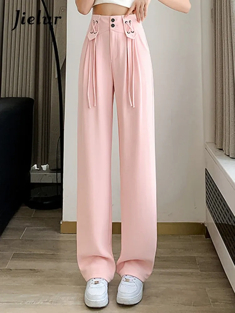 Jielur Womens High Waist Wide Leg Suit Pants Loose Fit Straight Leg Casual  Office Trousers Full Length Solid Color From Ddmyearth, $70.08 | DHgate.Com