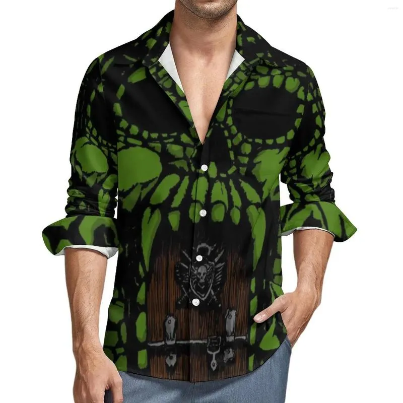 Chemises décontractées pour hommes par la puissance de Greyskull Man Masters Universe Shirt Long Manche à manches longues HARAJUKU BLOUES TOP GRAPHIQUE SPRING