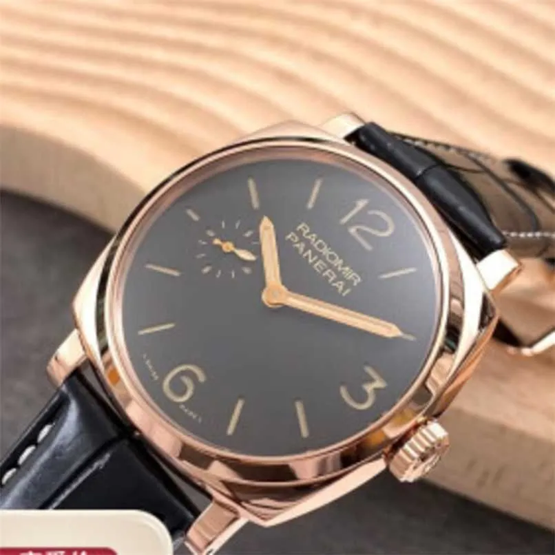 Automatisk mekanisk rörelse Paneraiss Panerai Luminor Watches Mens Watch Radiomir1940 Series Manual Mechanical Watch 18K Rose Gold Mens Watch PAM00513 Belt 42m