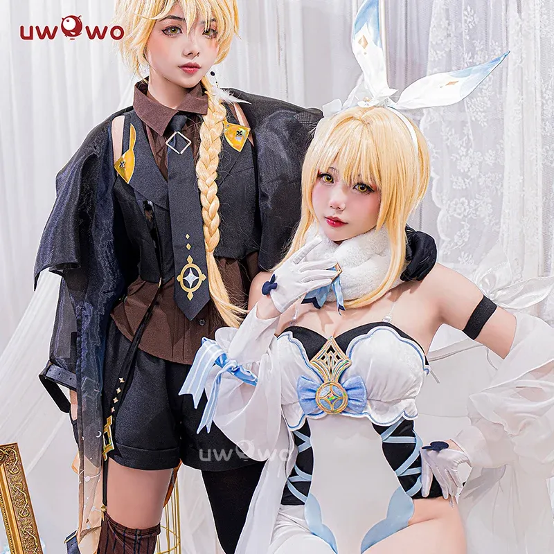 Genshin Impact Fanart Aether Bunny Cosplay Costume Traveler Kong Cute Outfit
