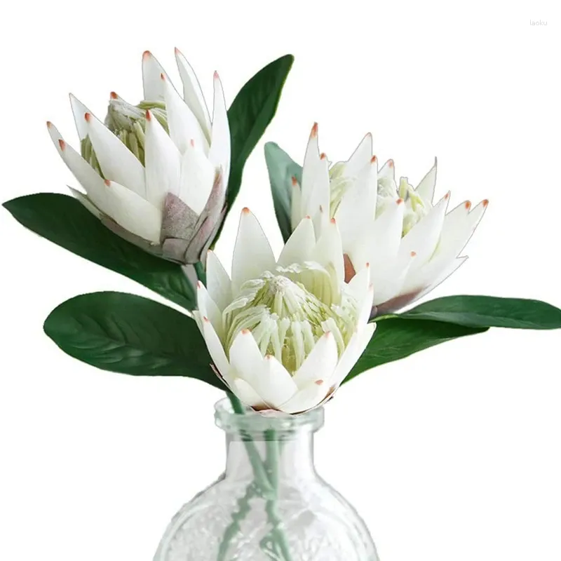 Fleurs décoratives XD-3PCS Artificial Fake Silk Plastic Flower Arrangements décor Bouquet pour table centrales de table de mariage sans vase