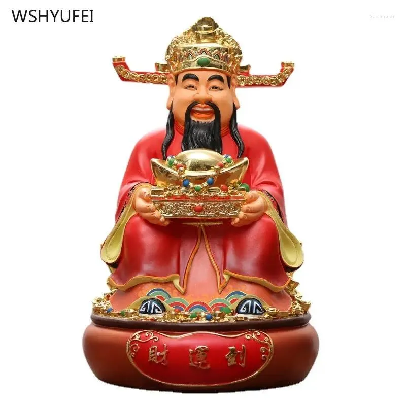 Dekorativa figurer Harts God of Wealth Recruits Home Erbjudande öppningsbutik Buddha Staty Decoration Feng Shui
