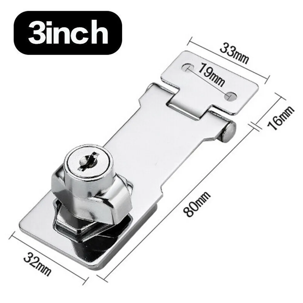 Vergrendeling HASP Heavy Duty vergrendeling HASP -nietje met toetsen met een hangslotkastje Garage Lock Kantoor Kastkast Beveiligingsvergrendeling Hardware