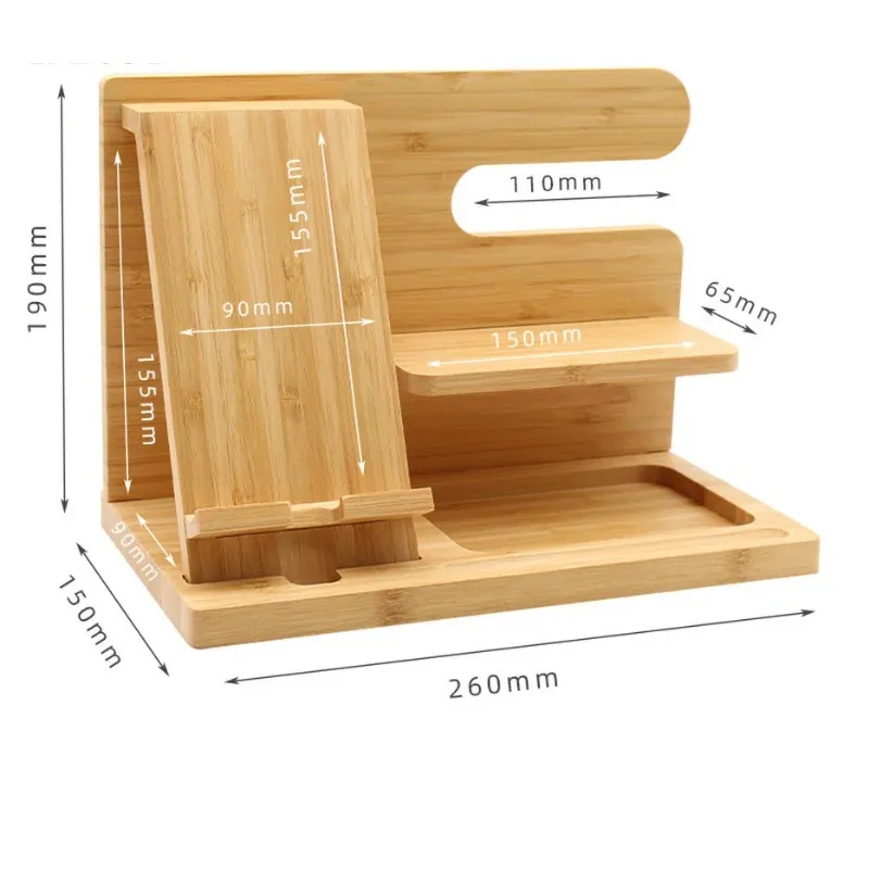 Держатель для настольного компьютера мобильного телефона подставка для планшета iPad Real Bamboo Wood зарядка для Apple Watch Pad Pablet Планшет