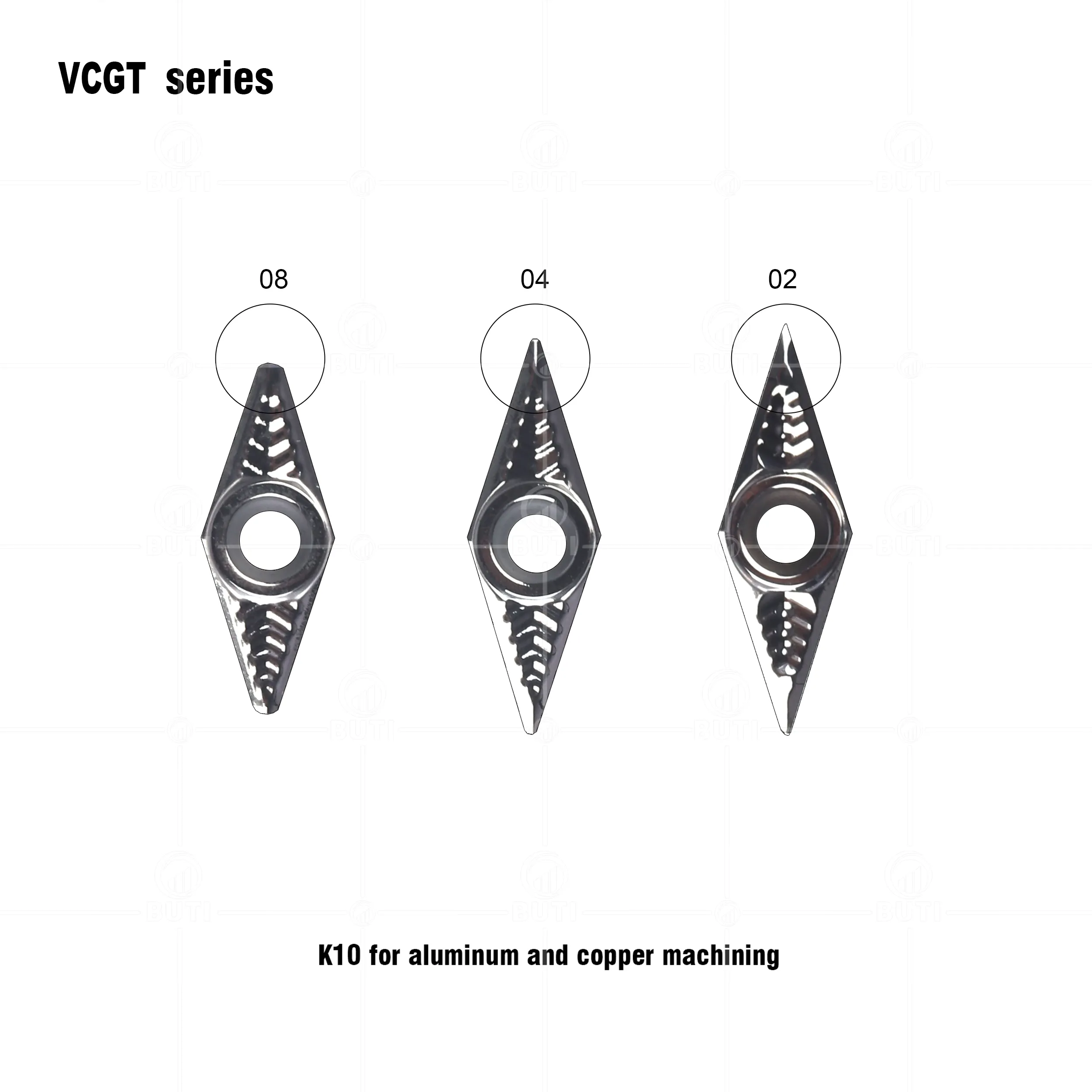 Deskar 100% Original VCGT110304 VCGT160404 VCGT160408 VCGT160402 AL K10 CNC LATHE TOOL CARBide Blade Turning Cutter för aluminium