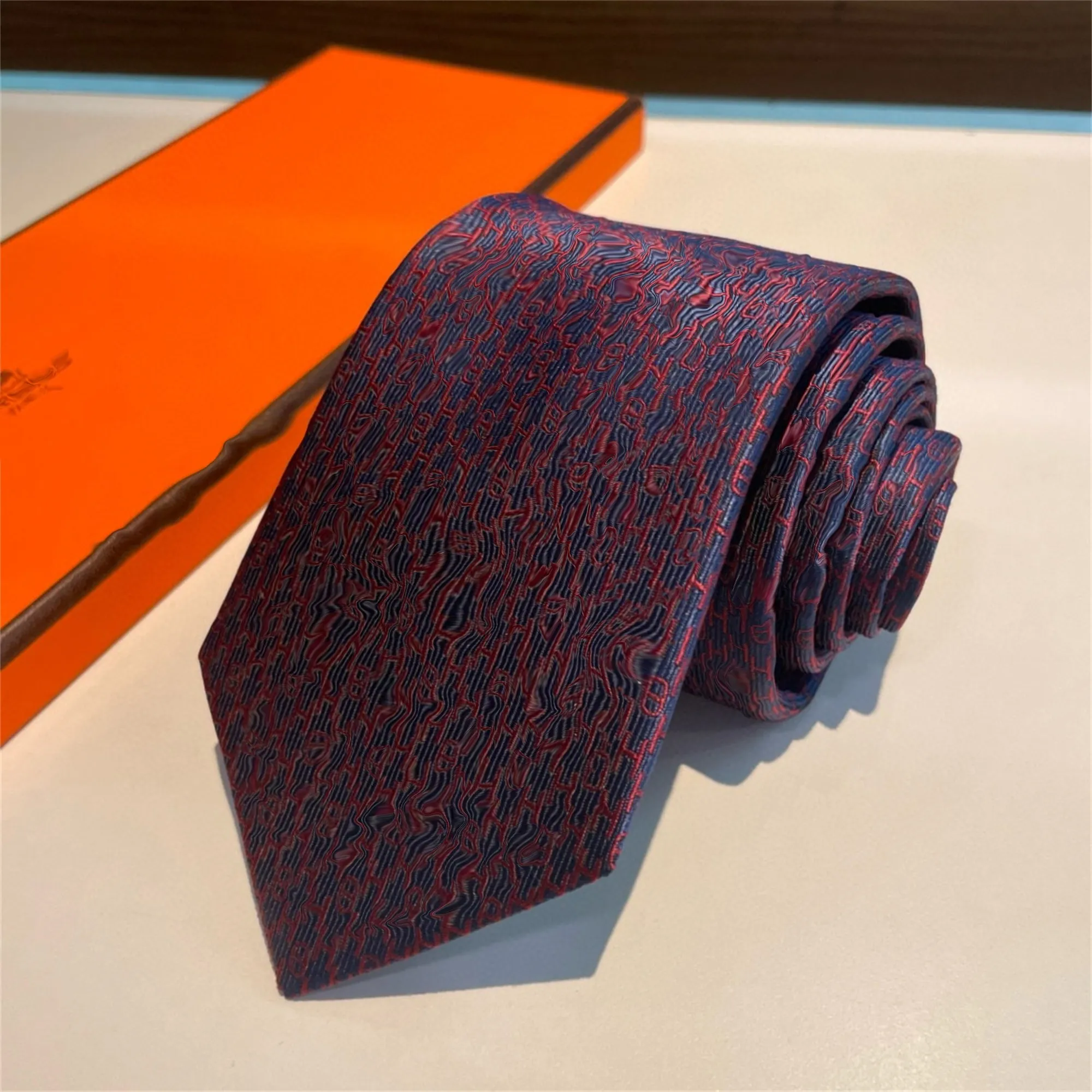 Brand Men's Tie Letters Silk Necktie luxury designer formal skinny Jacquard Party Wedding Business Woven Fashion Stripe Design box suit Tie 785E