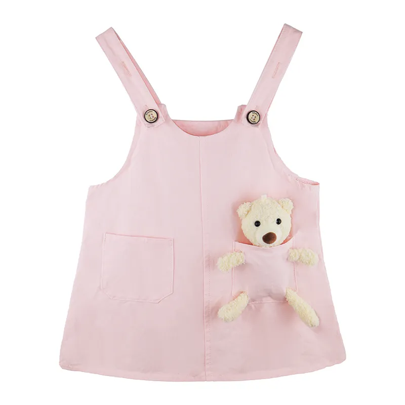 2023 Girl Denim Semarender Skirt with Teddy Bear Summer Children Cloths Kids Pink Skirt for Girls Jeans Saps 2-10y