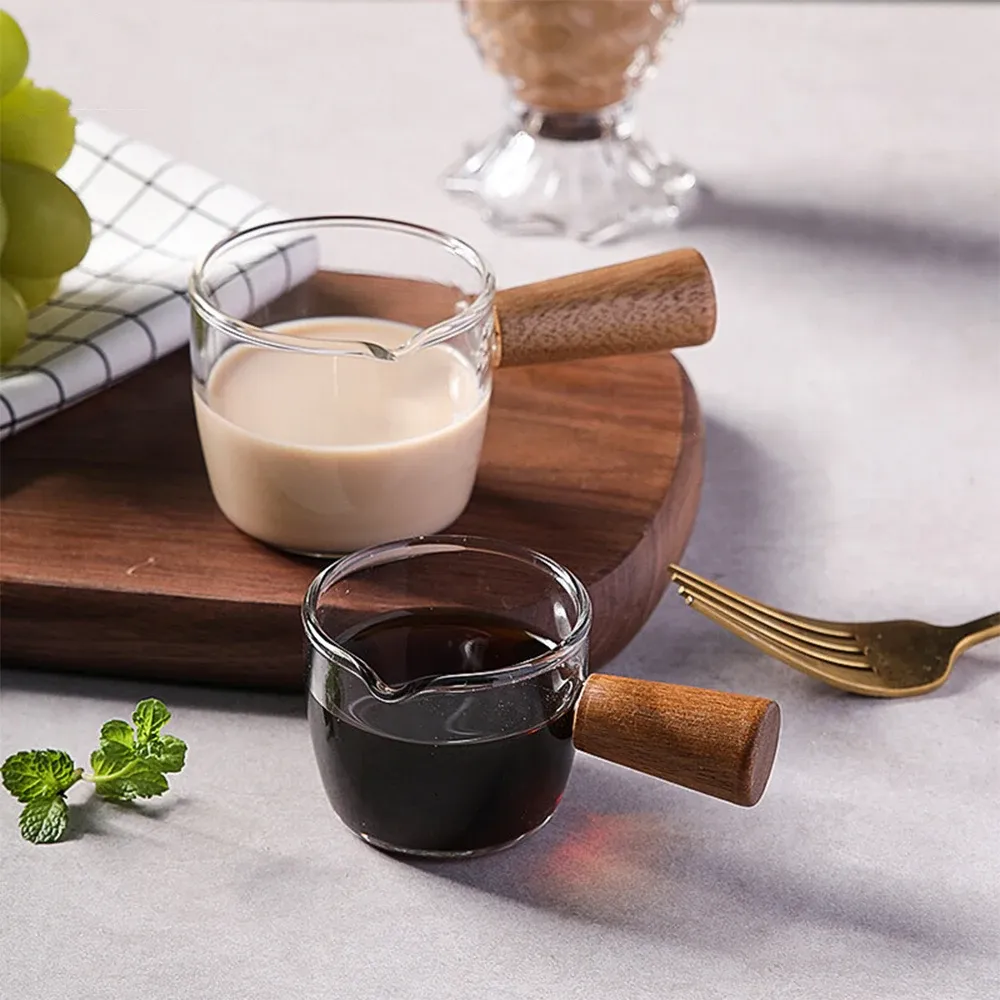 Wielofunkcyjny kuchnia miara kubka drewniane szklane szklane espresso kubek miski jednoszynowe Milk Kawa