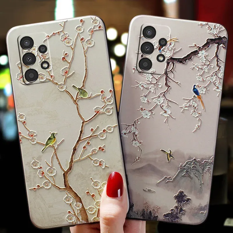 3D Flower Emboss Fall för OnePlus Nord Ce 3 Lite 5G 3 3T 5 5T 6 7 7T 8 8T 9 9R 9RT 10R 10 ACE PRO 11 CE 2 Lite 5G 2T Art Cover