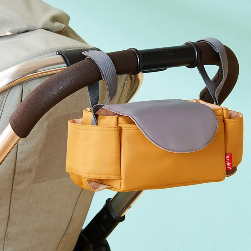 Stor universell barnvagnsorganisatörväska med isolerad barnvagnskopptelefonhållare barnvagn Tillbehörsorganisatör