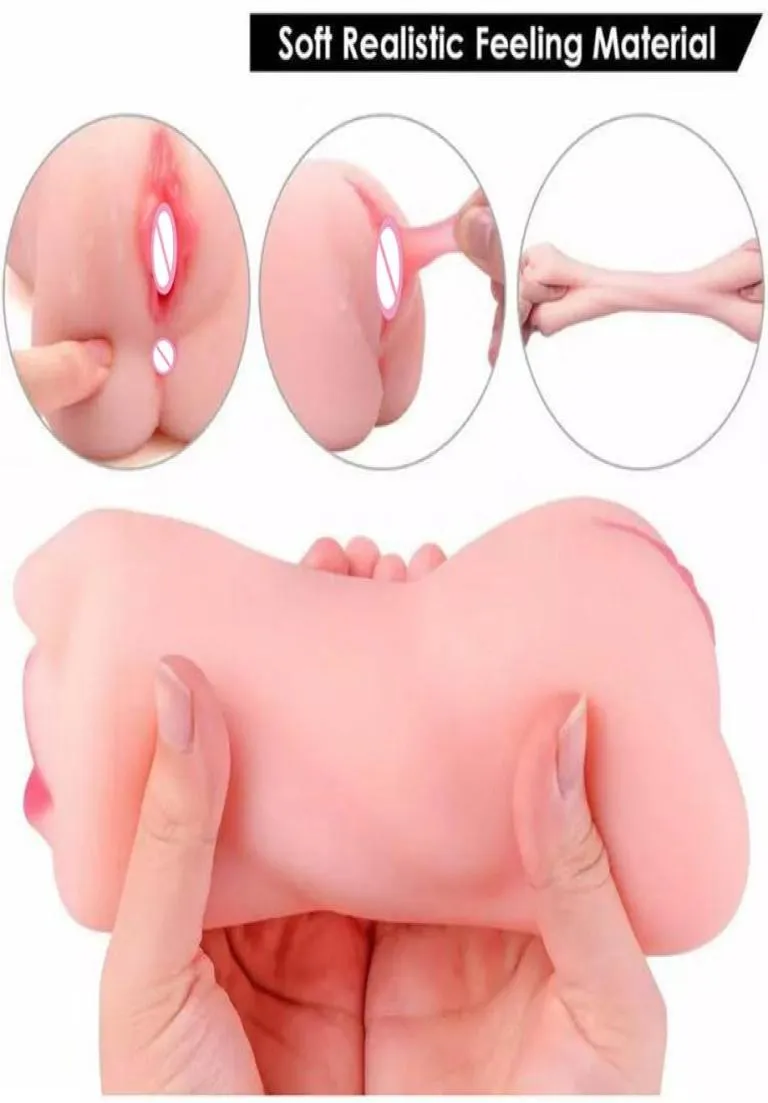 Tre vagina artificiale per uomini masturturratrice giocattoli sessuali di sesso silicone tasca
