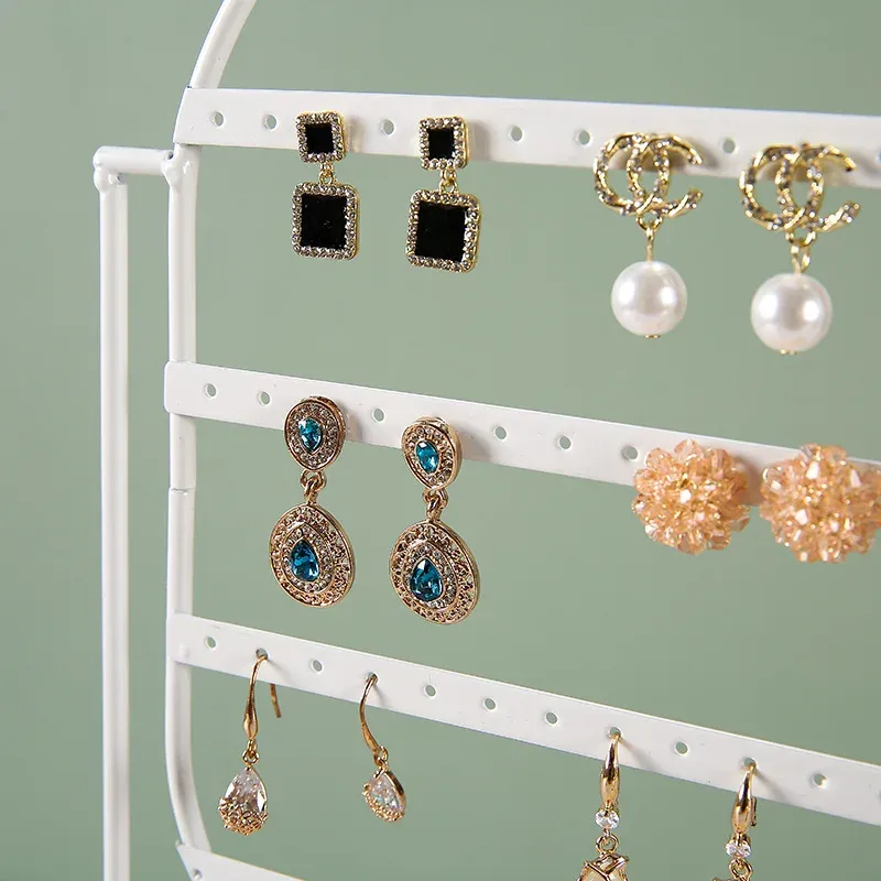 Display Stand met gaten voor oorbellen Hangers Bracebanden Sieraden Display Stud -oorbellen Holder Zwart Wit Jewelry Rack