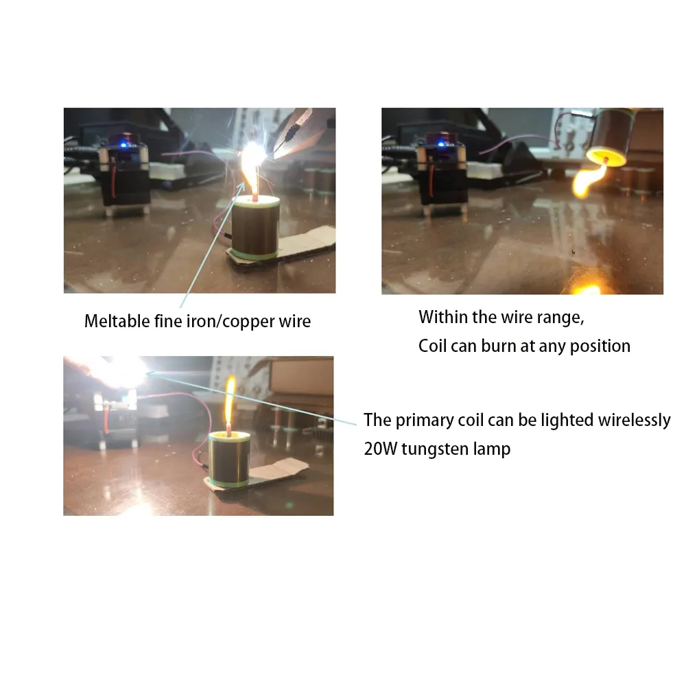 Tesla Coil Hoge frequentie HFSSTC Electronic Candle Plasma Flame DC 36V-48V/DC 36V-40V Technologie Experimenteel onderwijsmodel