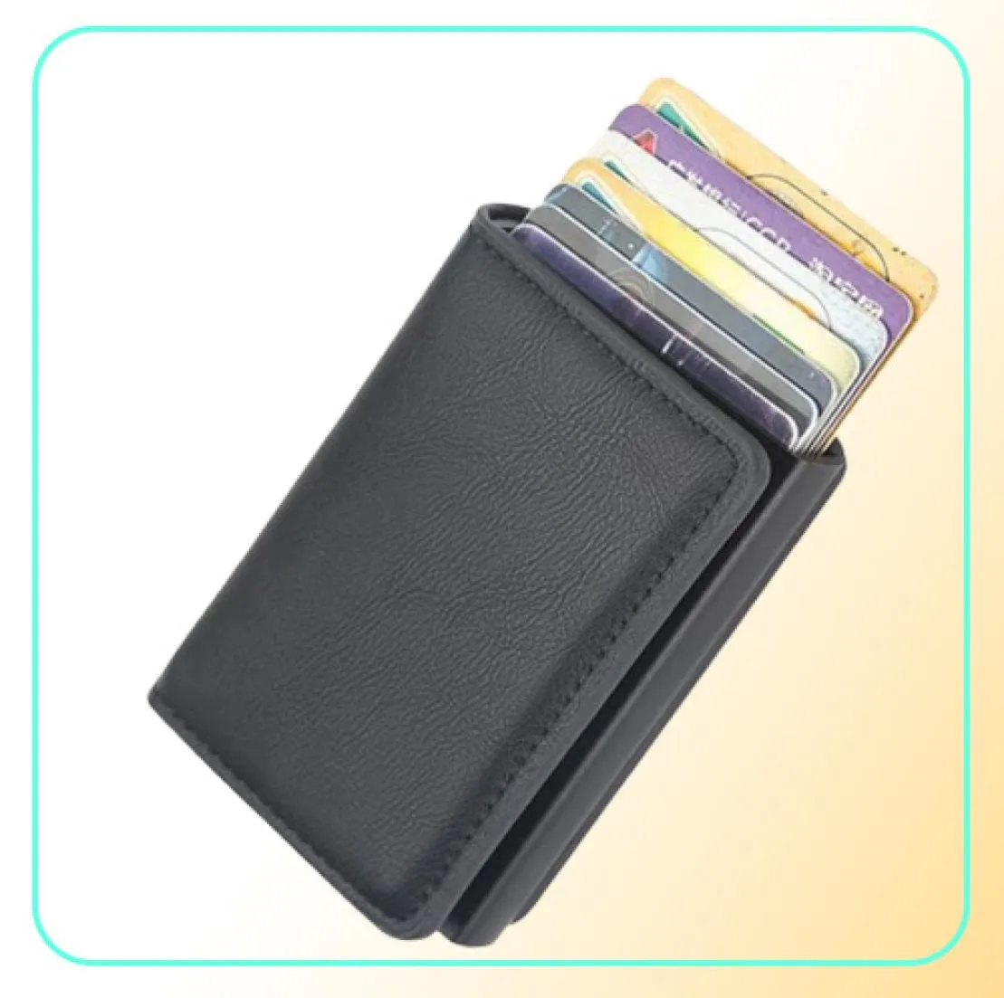 Portfel 2022 Aluminiowy metalowy kredyt Mini Card Portfel 2021 Man Women Smart Holder RFID Drop5052375