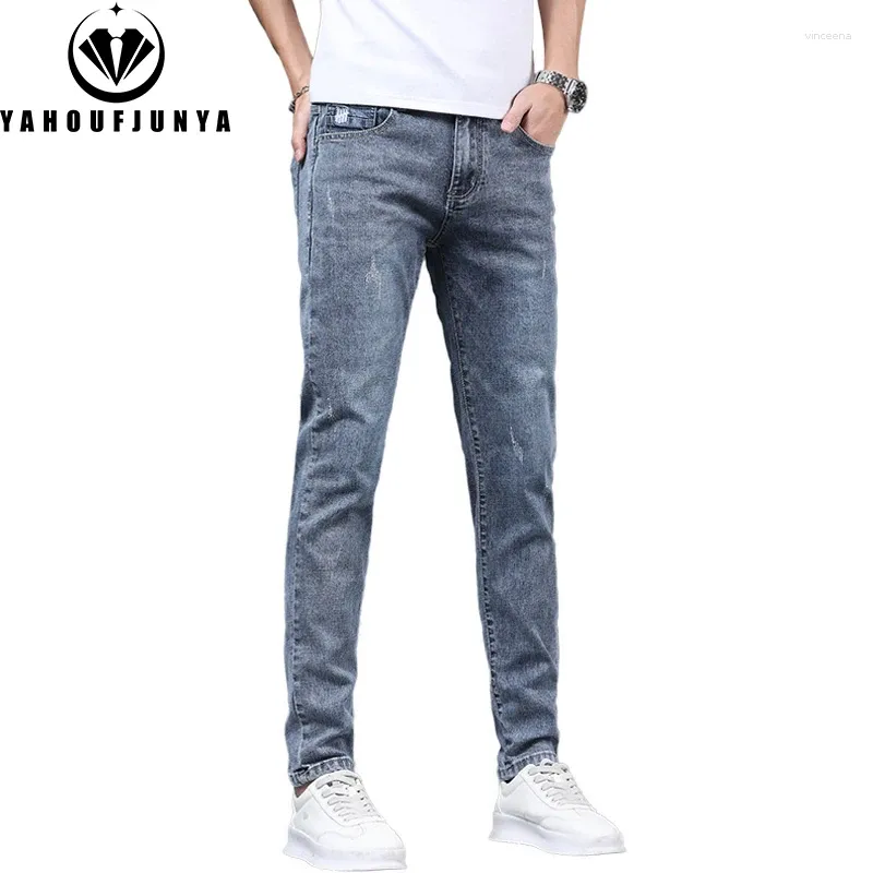 Herr jeans män knappar utomhus fritid högkvalitativ design harem bomullsmode bekväma manliga kläder denim shopping