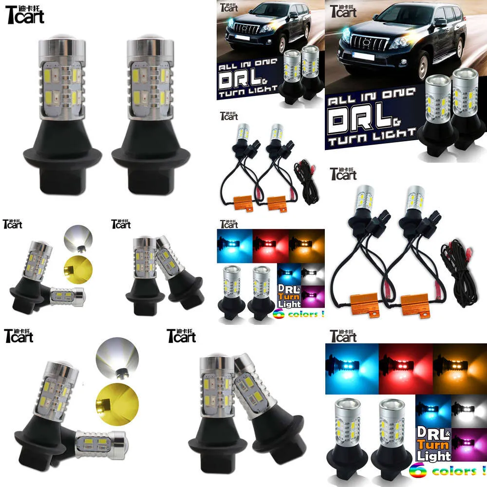 TCART WY21W 7440 T20 for Nissan Teana Car AccessoriesデイタイムランニングライトLED DRLフロントターンシグナルライトオールイン