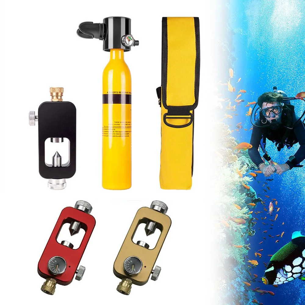 Med Pressure Gague Water Sports Scuba Adapter Air Tank Regulator Bottle Converter Connector snorkling Tillbehör