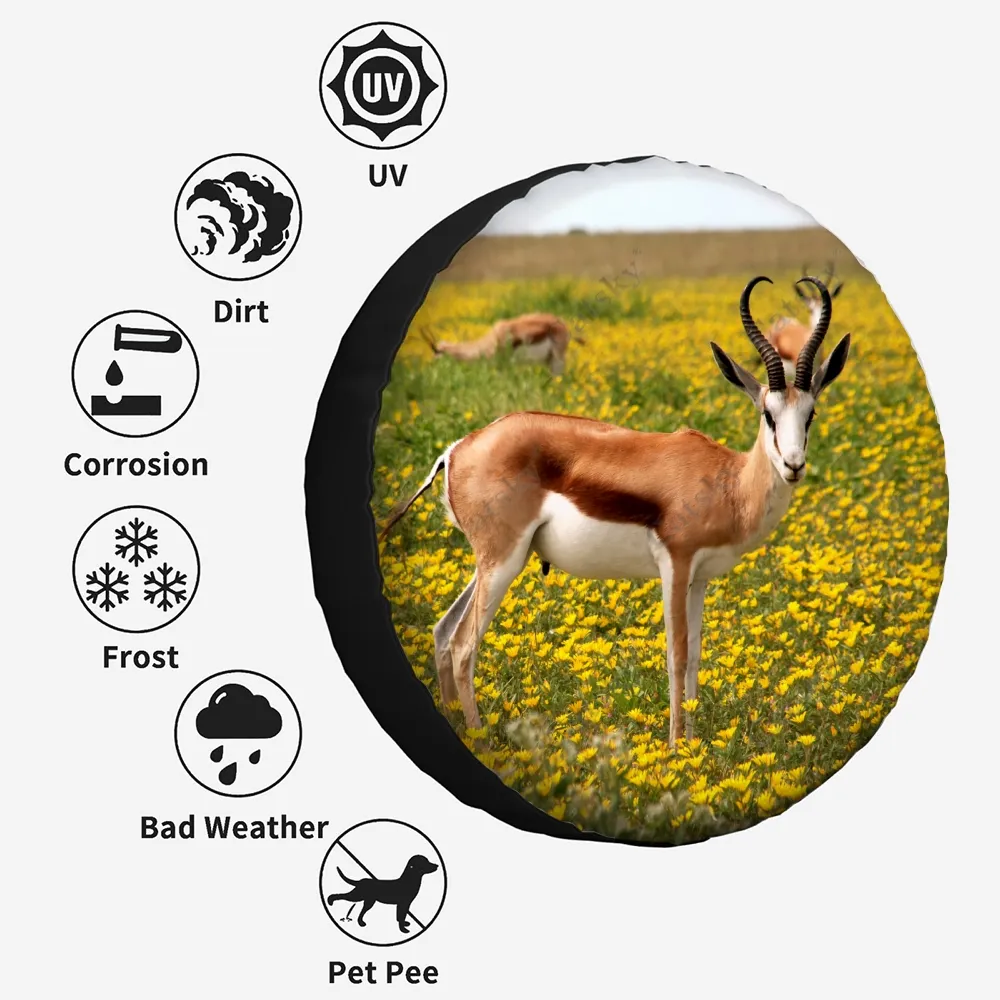 Animal - Antelope estampado de la neumático de repuesto Protector de la rueda de neumáticos impermeables para automóvil SUV Camper Remolque RV 14 