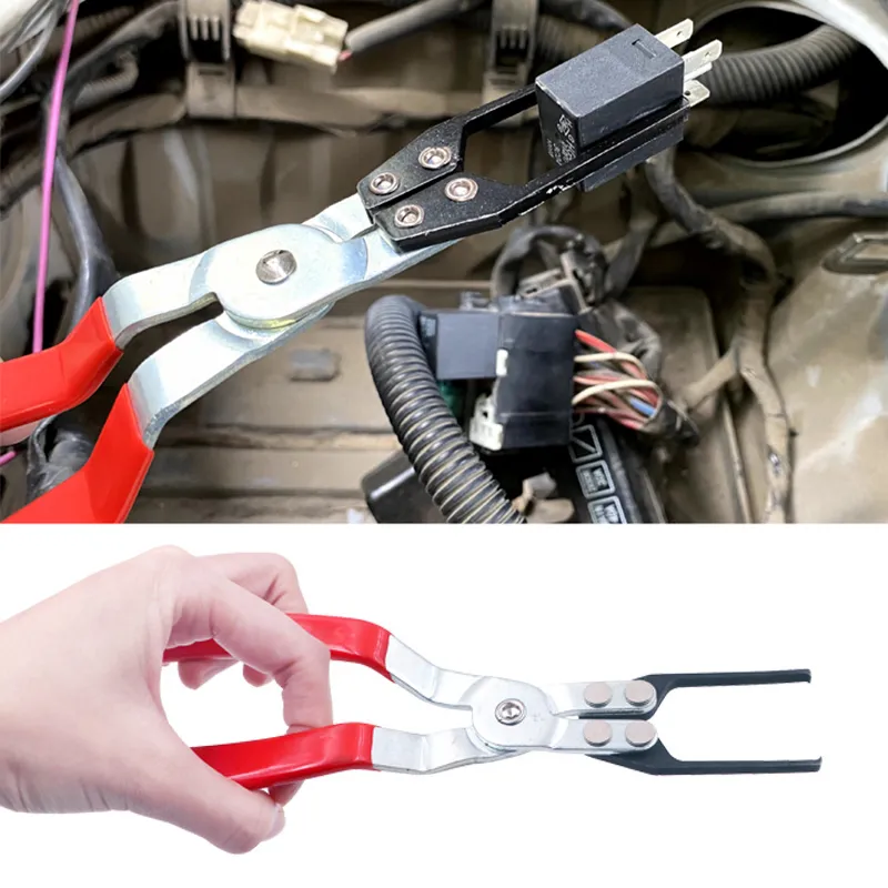 Universal Automotive Relays Demonteringstång Smältning Trådersättning Puller Klämklipp Remover Car Repair Hand Tool Lång näsa