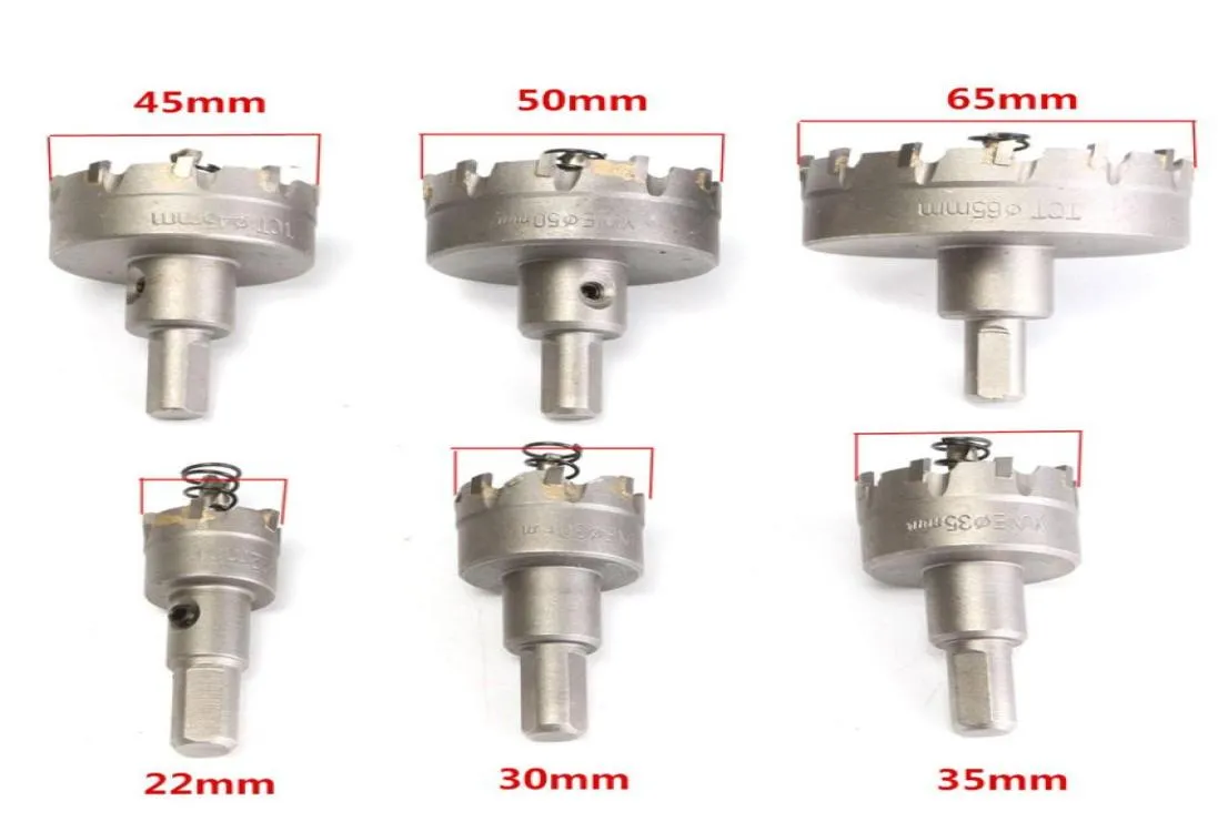 6pcslot HSS Hole Saw Set Carbide Tip TCT CORE BRILL BIT HOLE SAW FÖR METAL ELLOY ROINLESS STÅL CUTTER Top Quality8188693