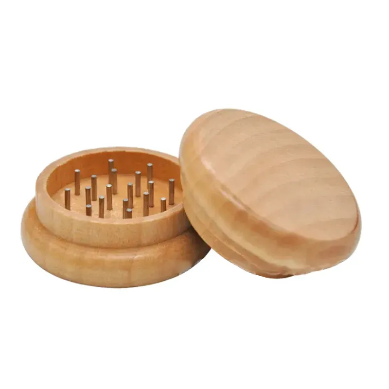 Grinders Round Solid Wood Type Herb 52mm Smoking Accessories 2 Layers Tobacco Crusher Hand Herb Grinder HK In Stock