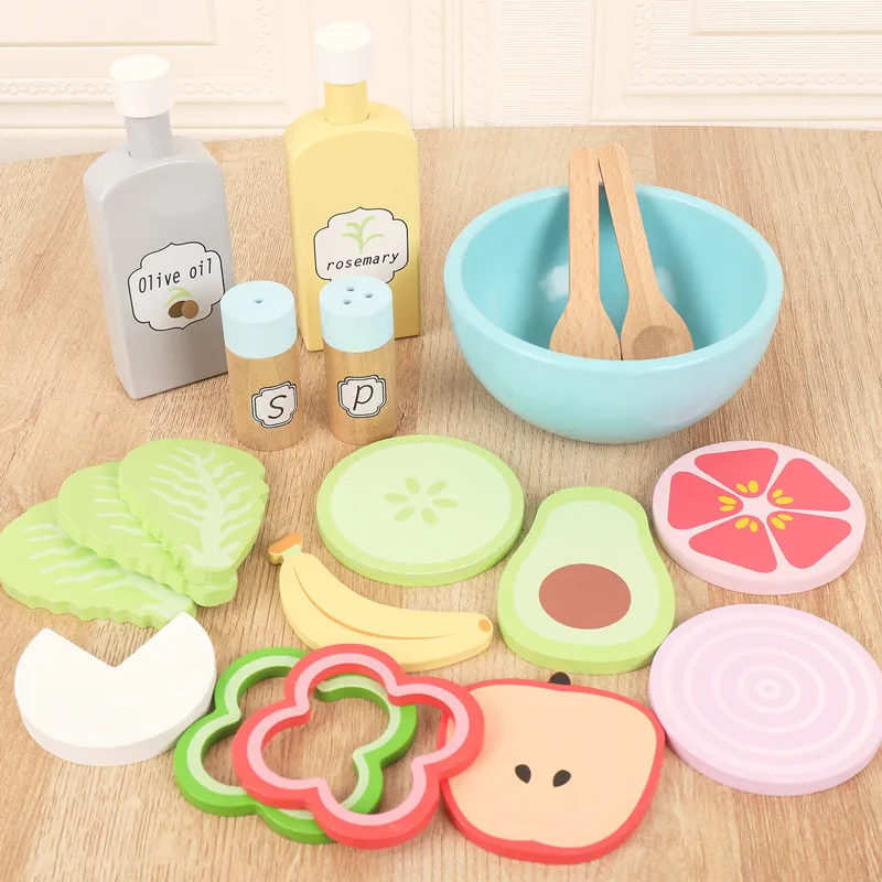 Wooden Food Kitchen Toys For Girls Cooking Food Set Pretend Play Kitchen Items Toy Interactive Montessori Puzzle Games Kids Toys