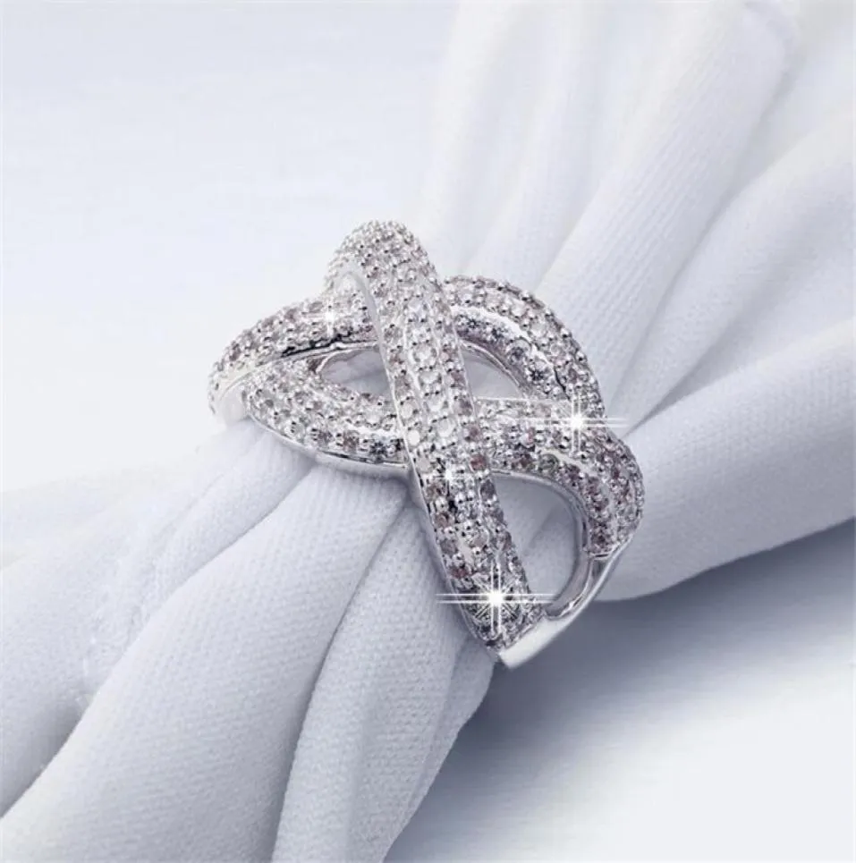 Vecalon Fashion infinity Ring 925 Sterling Silver Diamond Cz Stone Engagement Wedding Band rings for women men Finger Jewelry4911524