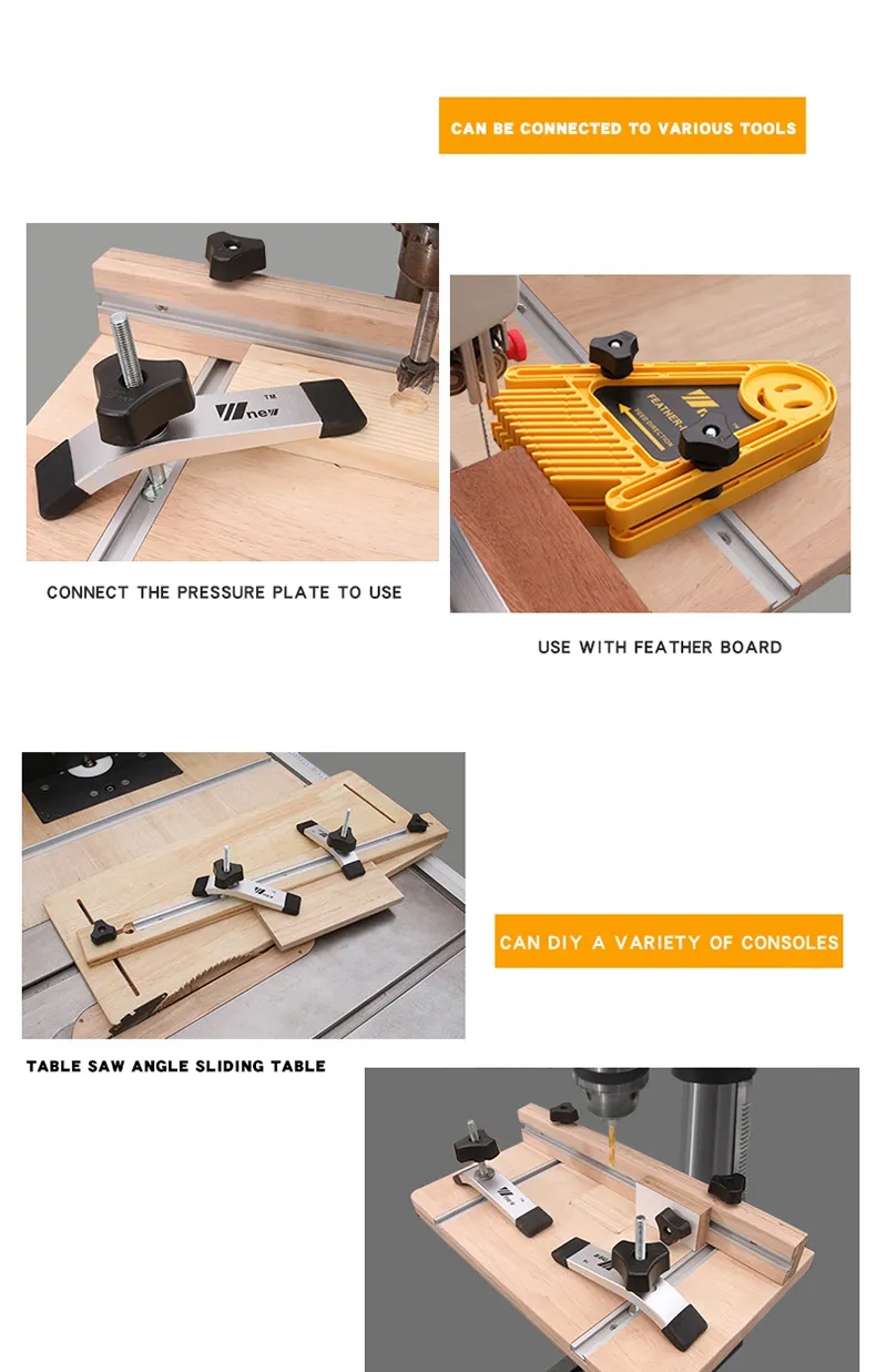 Table Track Aluminium Alloy T Track Limiting Chute Woodworking Tool Guide Rail ...