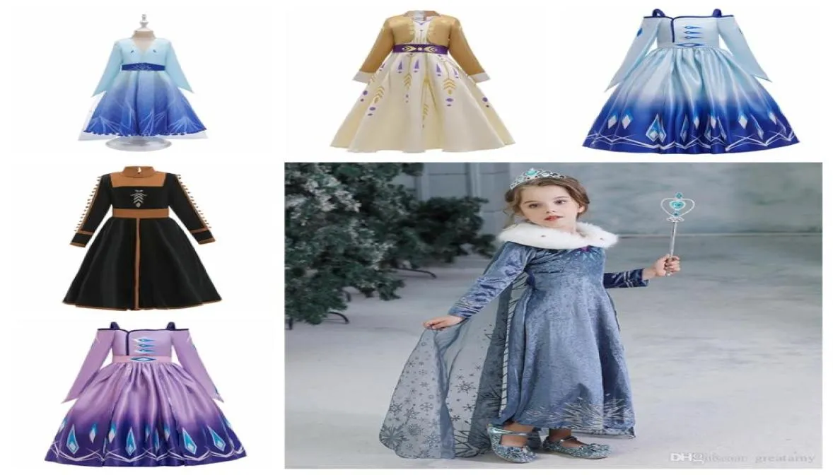 Niños Snow Queen Cosplay Fancy Princess Vestido para niña Tassel Falda Disfraz de Halloween Vestidos de invierno para niños9232948