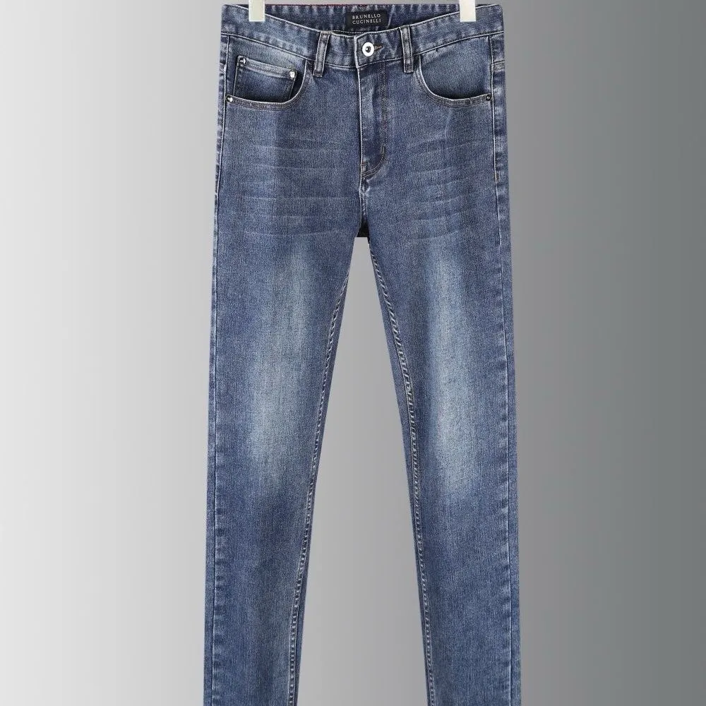 Neue High-End-Jeans-Jeans Trendy Marke European Slim Fit Straight Bein Casual Jeans Herbst- und Winterstile B3339#