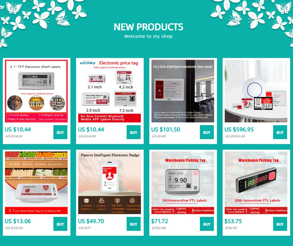 Electronic Tag Set 1 TFT Electronic Shelf Label Kit - Digital Price Tag with Fix Adapter ...