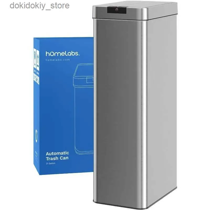 HomeLabs Automatic Trash Can with No Touch Motion Sensor, Stainless ...