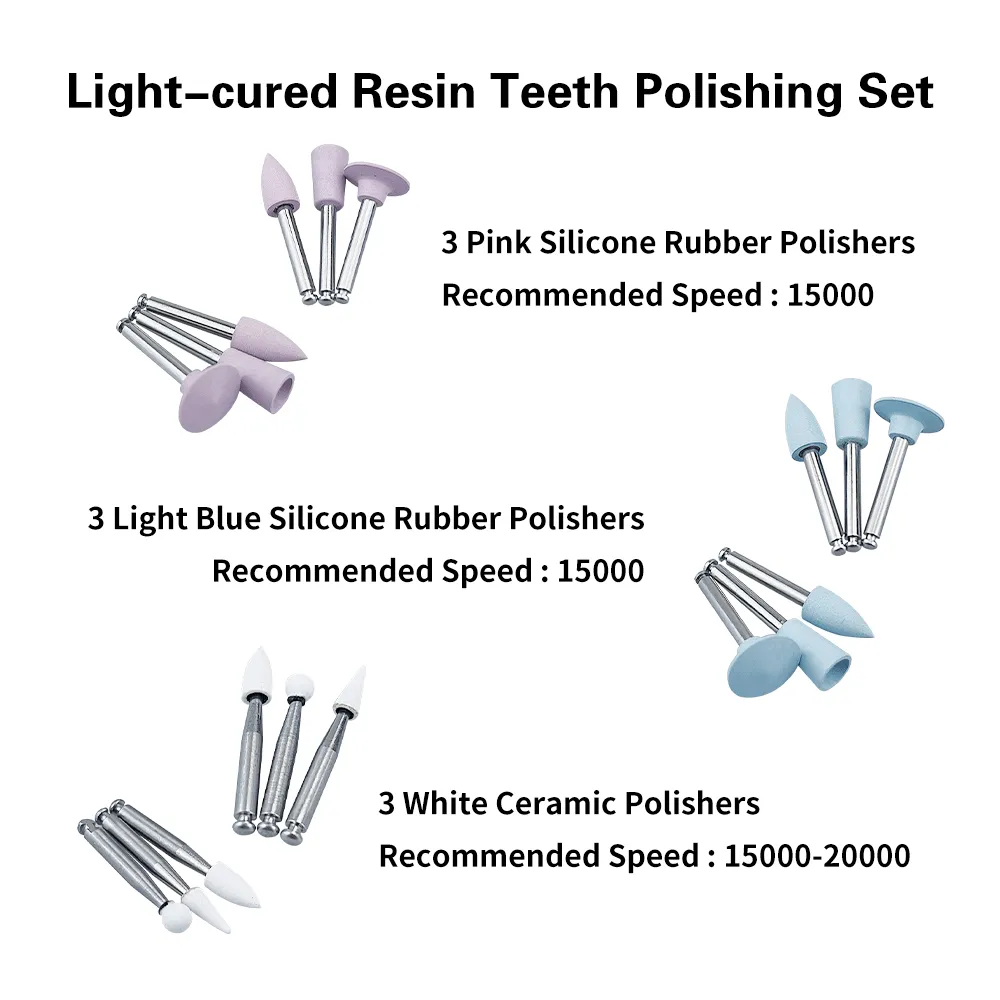 Dental Composite Polishing Set Polishing Burs Dental Composite Low Speed Handpiece Contra Angle Kit Dentistry Tool Teeth Porcela