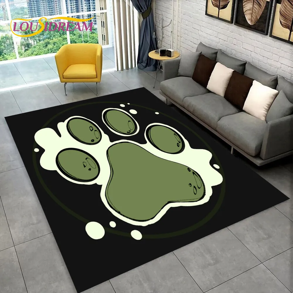 Huisdieren voetafdruk zool serie 3d gebied tapijt groot, tapijtdeken voor woonkamer slaapkamer bank portier portier decoratie, niet-slip vloermat