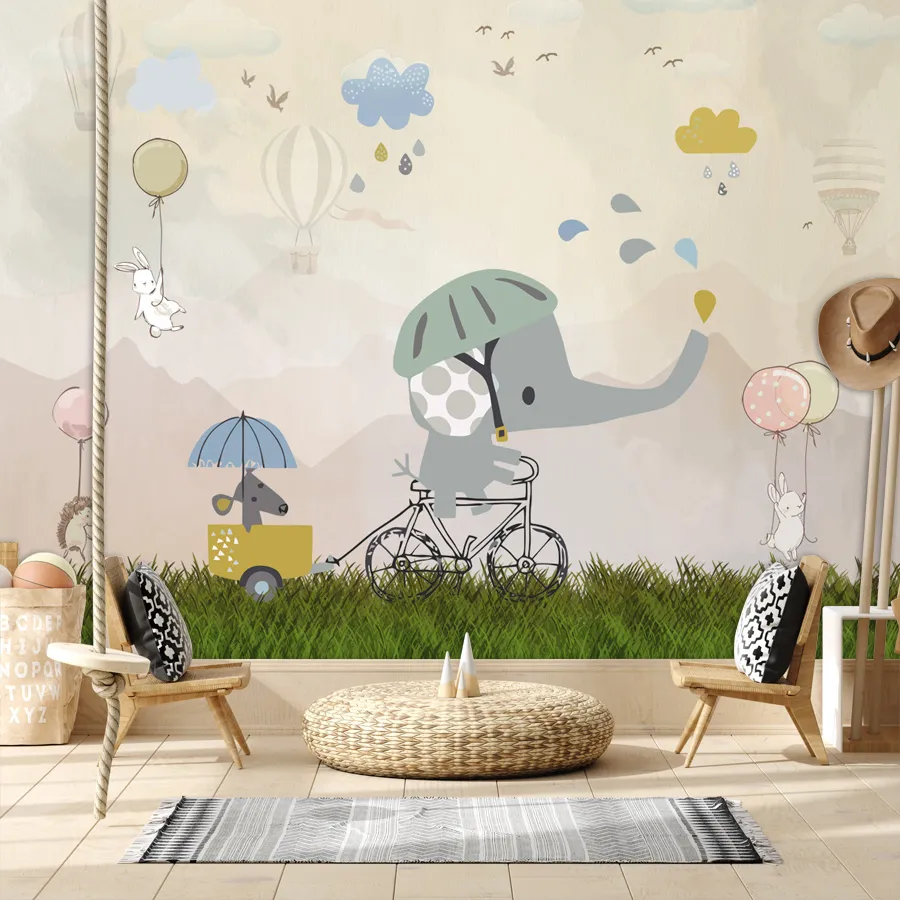 Auto -adesivo personalizado removível Aceite papéis de parede para sala de estar Safari TV animal Background Wall Design Panel Paper Papers Home Mural