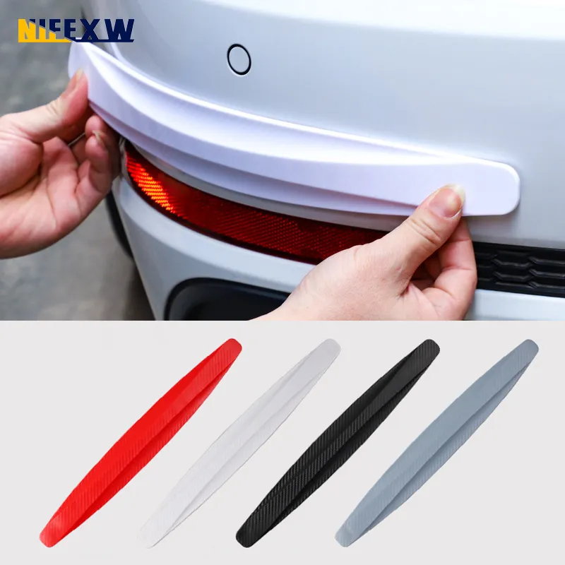 4pcs Auto Stoßfänger Beschützer Streifen universeller Auto weicher Gummi -Vorder- und hinterer Eckschutzschutzlippenstreifen Aufkleber Beschützer