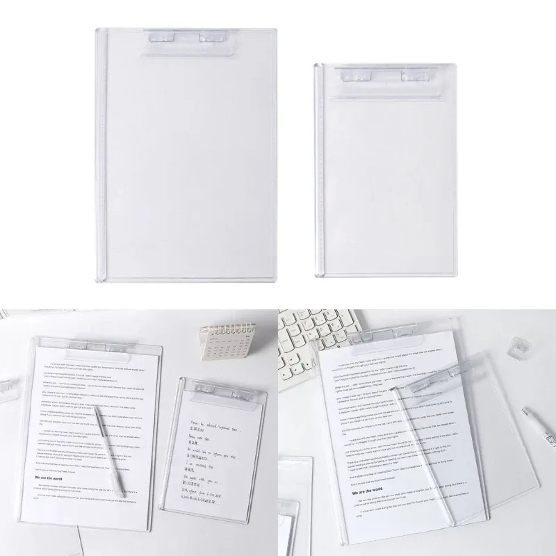 A4 Acryl -Zwischenablage, A4 A5 Clipboard -Papierhalter Schreibplatine mit geringer Profil -Clip und Lineal Scale Edge für Dokument