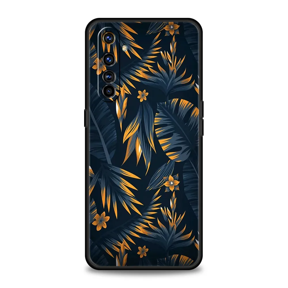 Bunte Blätter Phoen Hülle Abdeckung für Realme 8i 9i 9 8 7 6 Pro C25 C21 C11 C3 GT2 10 Pro Plus 5G Silikonschalle Coque