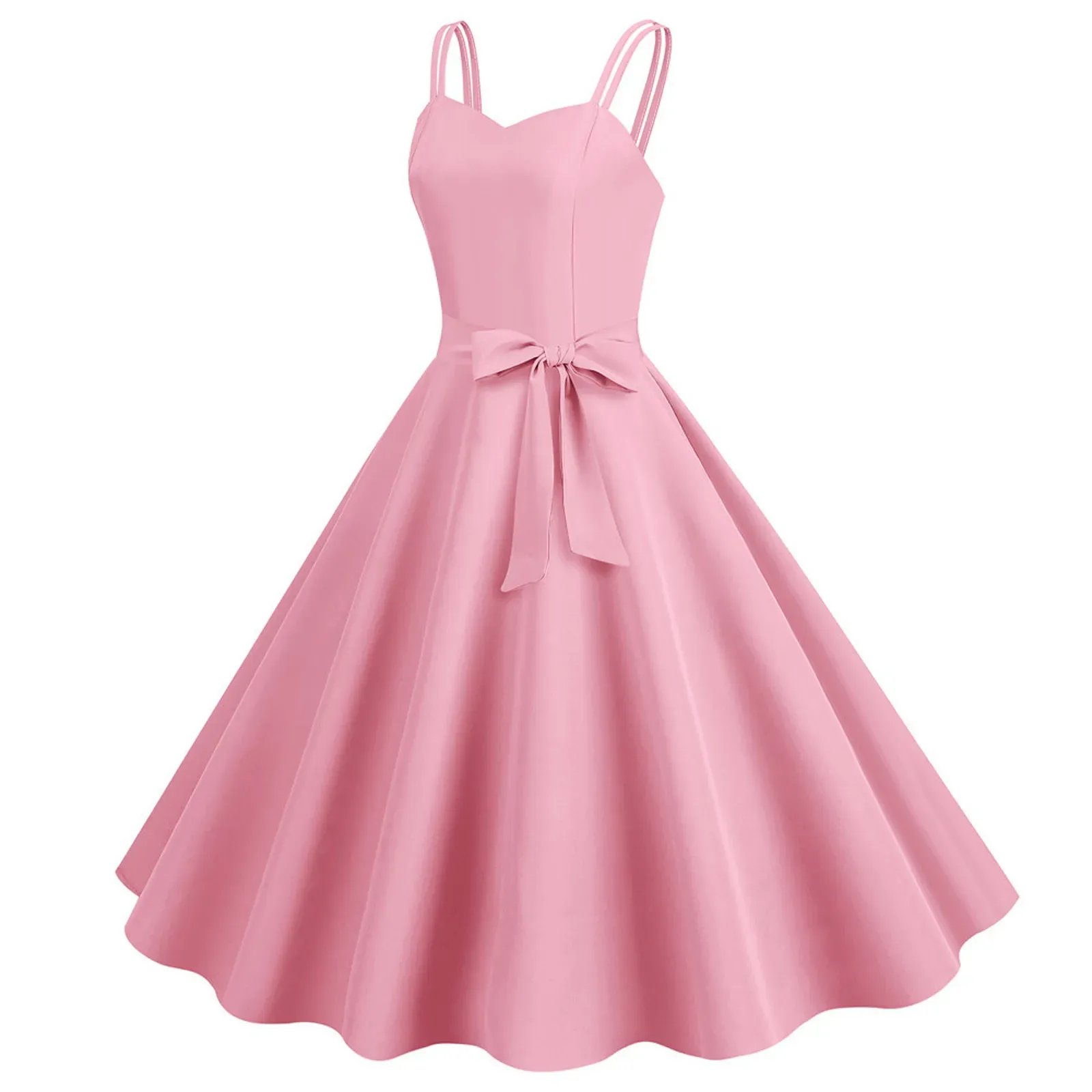 knee length dresses for ladies Bowknot Fit&Flare Midi Dress main image 1