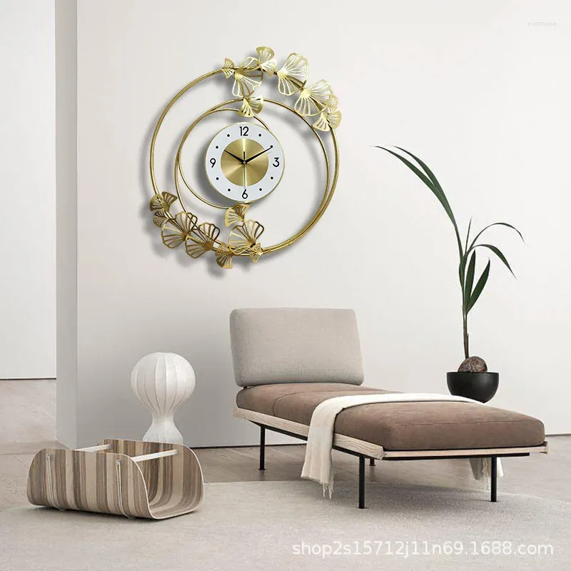 Wall Clocks Creatively Metal Light Luxury Minimalist Silent For Living Room Restaurant Fashionable Home Decor Northern Europe Clock