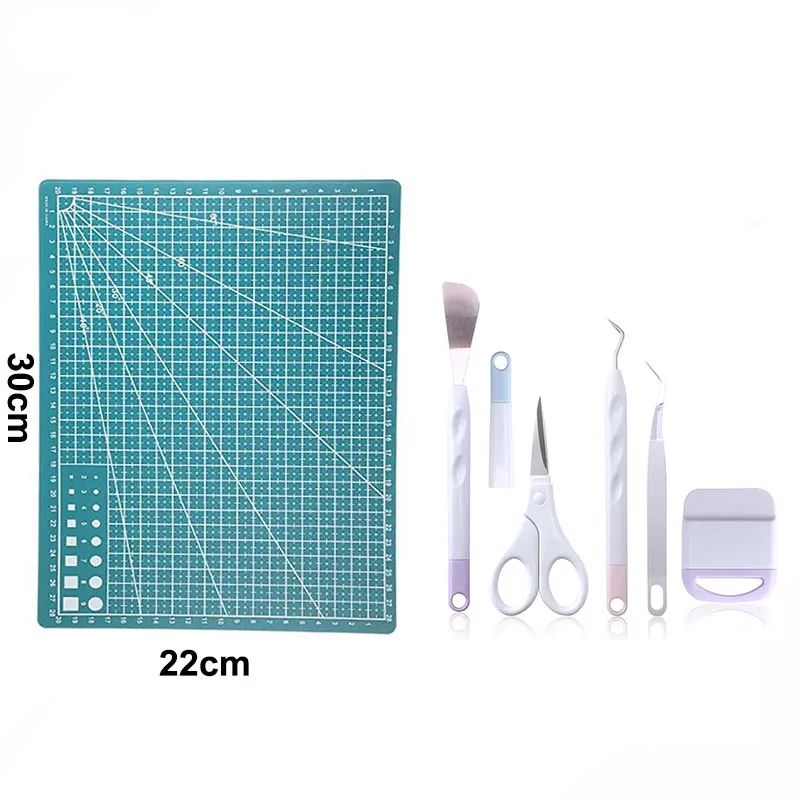 Weeding Tools Set for Vinyl Craft Knife/Weeder/Scraper/Spatula/Tweezers/Scissors Basic Weed Removal Tool Kit for Cricut