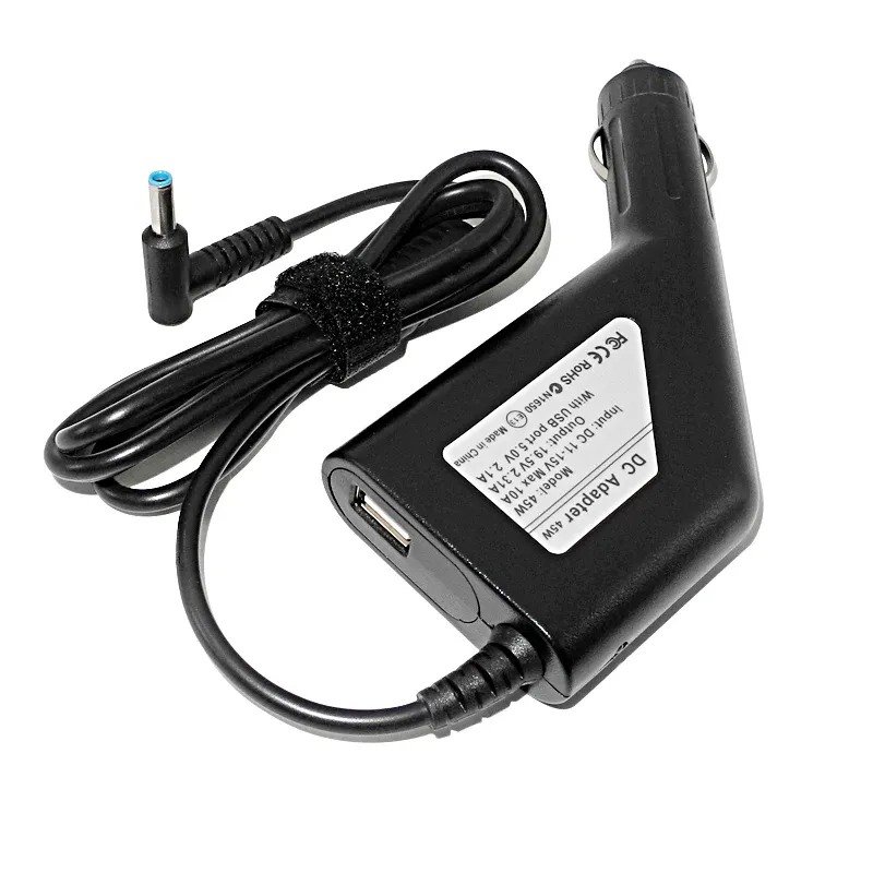 Adapter 19.5V 2.31A Laptop DC Car Charger Power Adapter för HP Elitebook 820 G3 820 G4 840 G3 840 G4 1040 G2 1040 G1 1040 G3 1030 G1 725