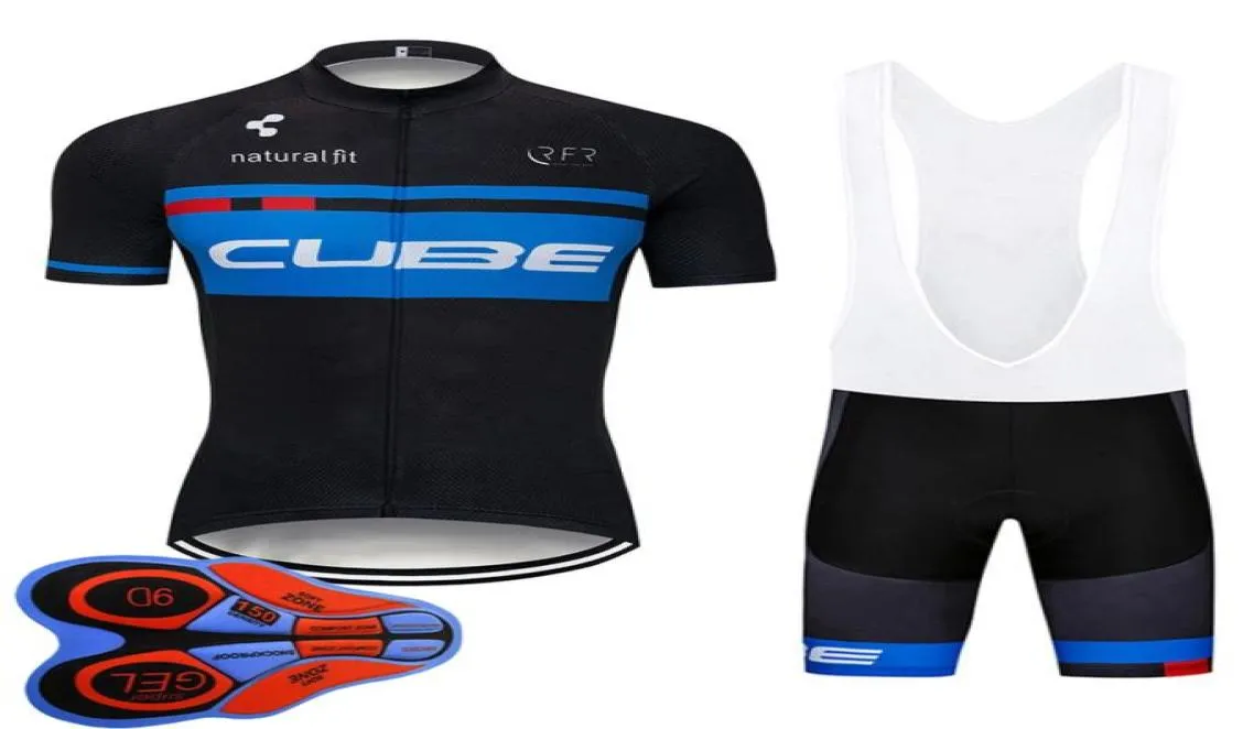 Été respirant Cube Mens Cycling Sleeves Sleeves Jersey Bib Shorts sets Mtb Bike Vêtements Racing Bicycle Tenues SOPRTS UNIF8217442