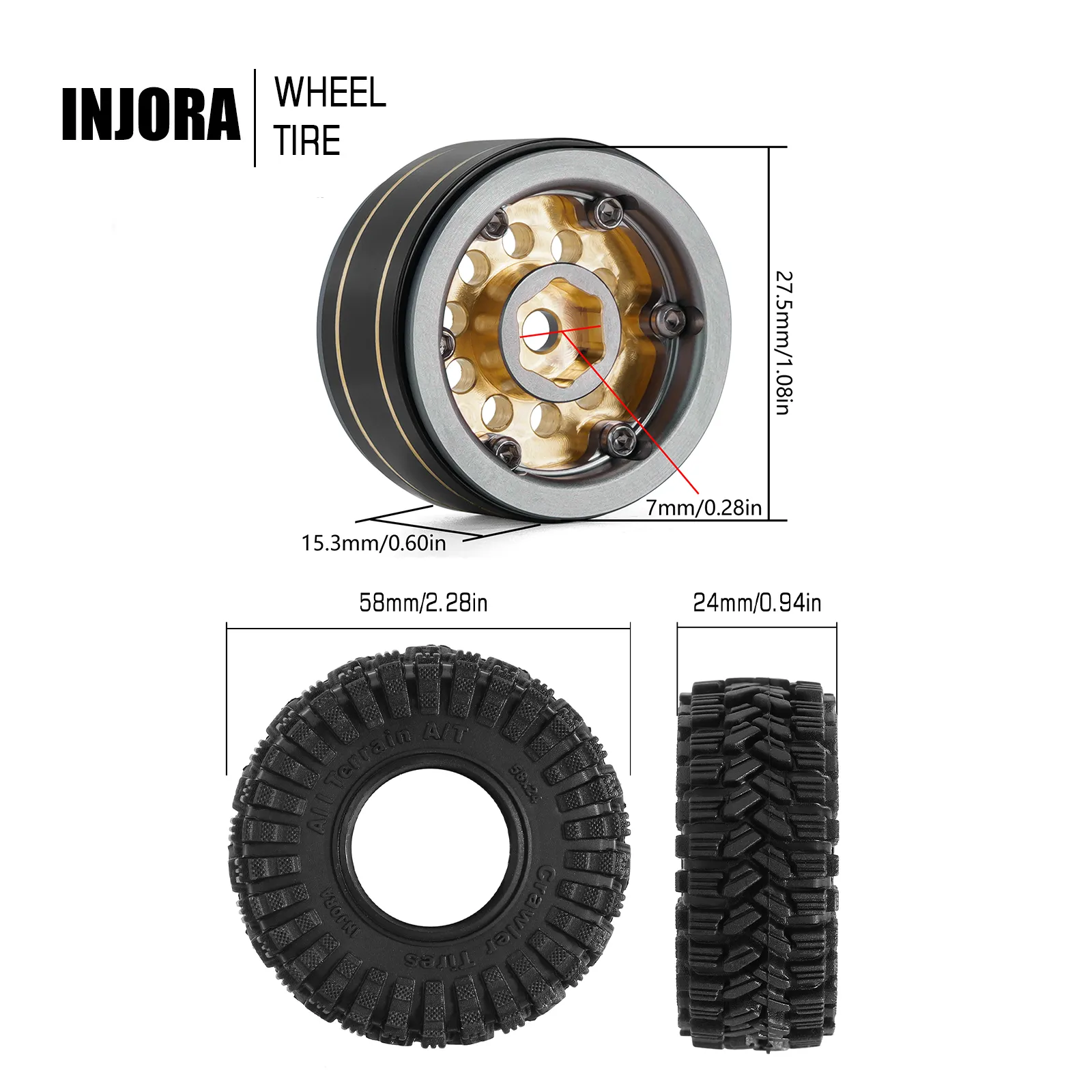 Injora 1.0 Plus Teardrop Hole Aluminum Beadlock Wheels « Big Squid RC - RC Car and Truck News
