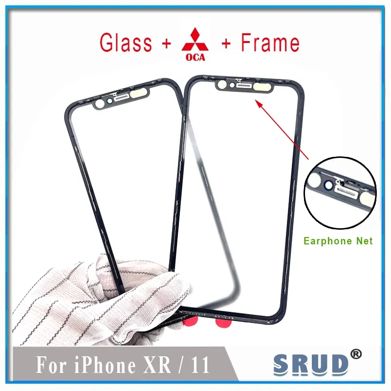 10Pcs 1:1 Quality 3 in 1 Glass Laminated OCA Frame Bezel For Apple iPhone 11 XR LCD Screen Front Outer Touch Cover Replacement